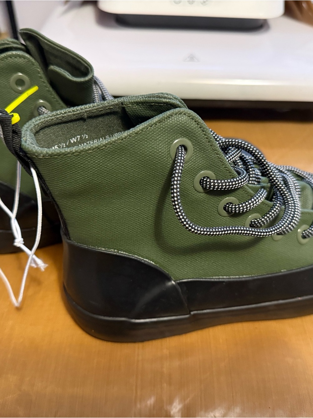 Hunter X Target Olive Green Canvas High-Top Sneakers with Black Sole
